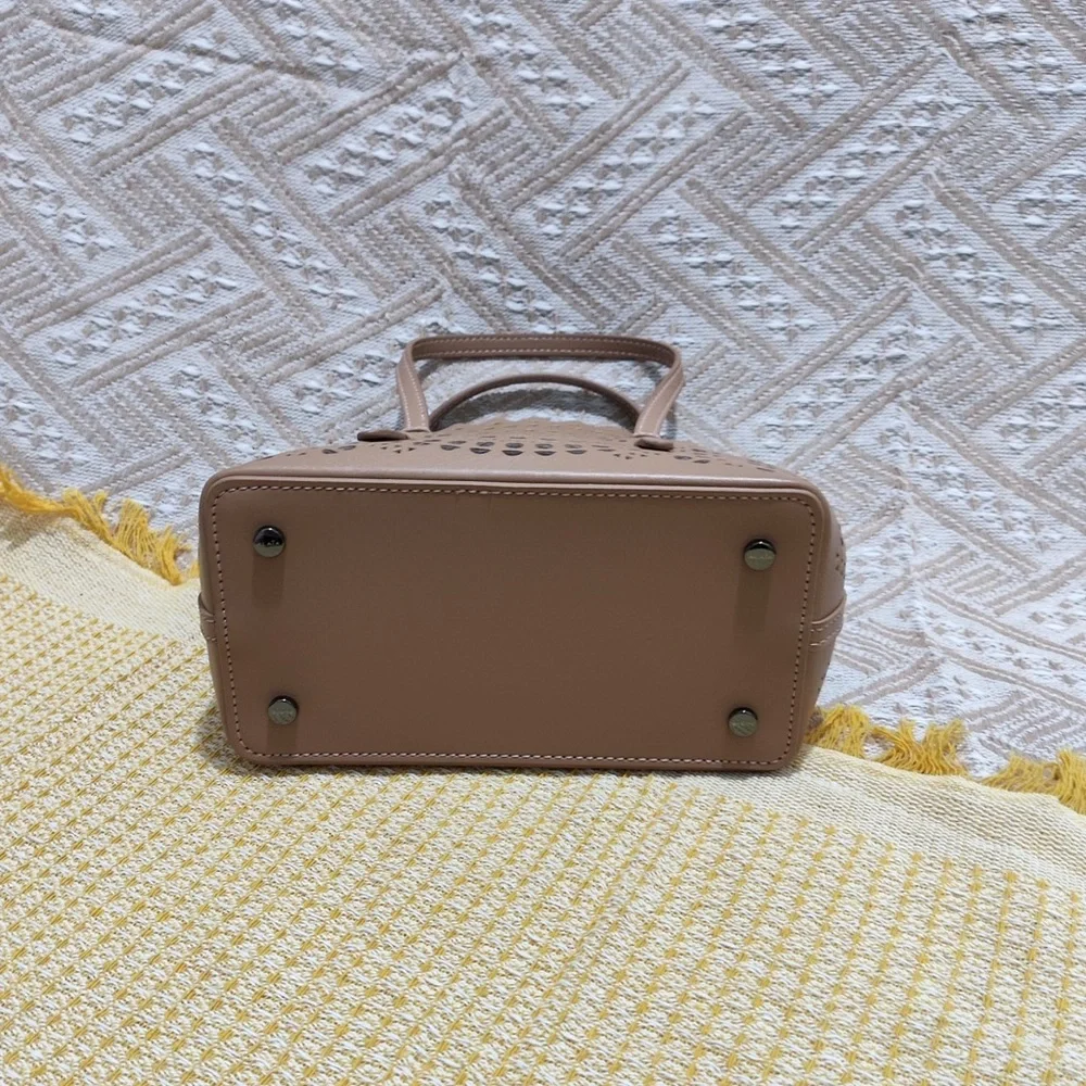 Alaïa Taupe Laser-Cut Scalloped Tote
